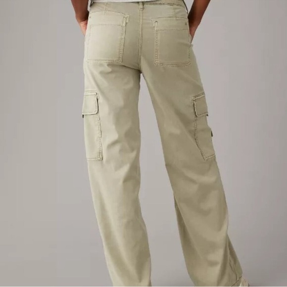 AE Dreamy Drape Stretch Cargo Pants – Green – Size 2 - Picture 3 of 4